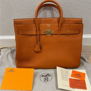 HERMES BIRKIN 45 TOTE BRAND NEW WITH CERTIFICATION stamp code 25s Q-2013